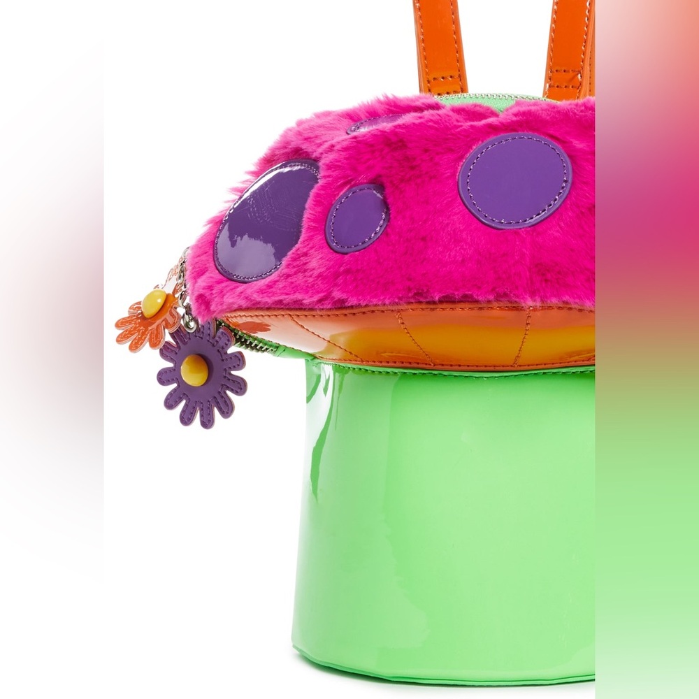 Dolls Kill Vibrant Pink and Green Mushroom Bag - Raver Girl Y2K - Picture 4 of 9